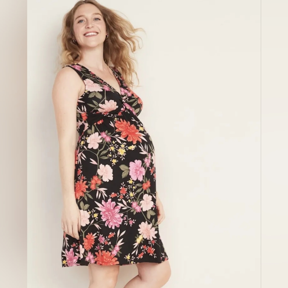 Maternity Twist-Front Jersey Dress